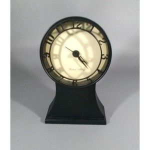 Robert Abbey Alarm Clock Face 5.5" Inch Desktop Black Plastic Tested